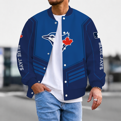 EXCLUSIVE EDITION - NEW CUSTOMIZED MLB12 TBJ TORONTO BLUE JAYS SATIN VARSITY & BASEBALL JACKET