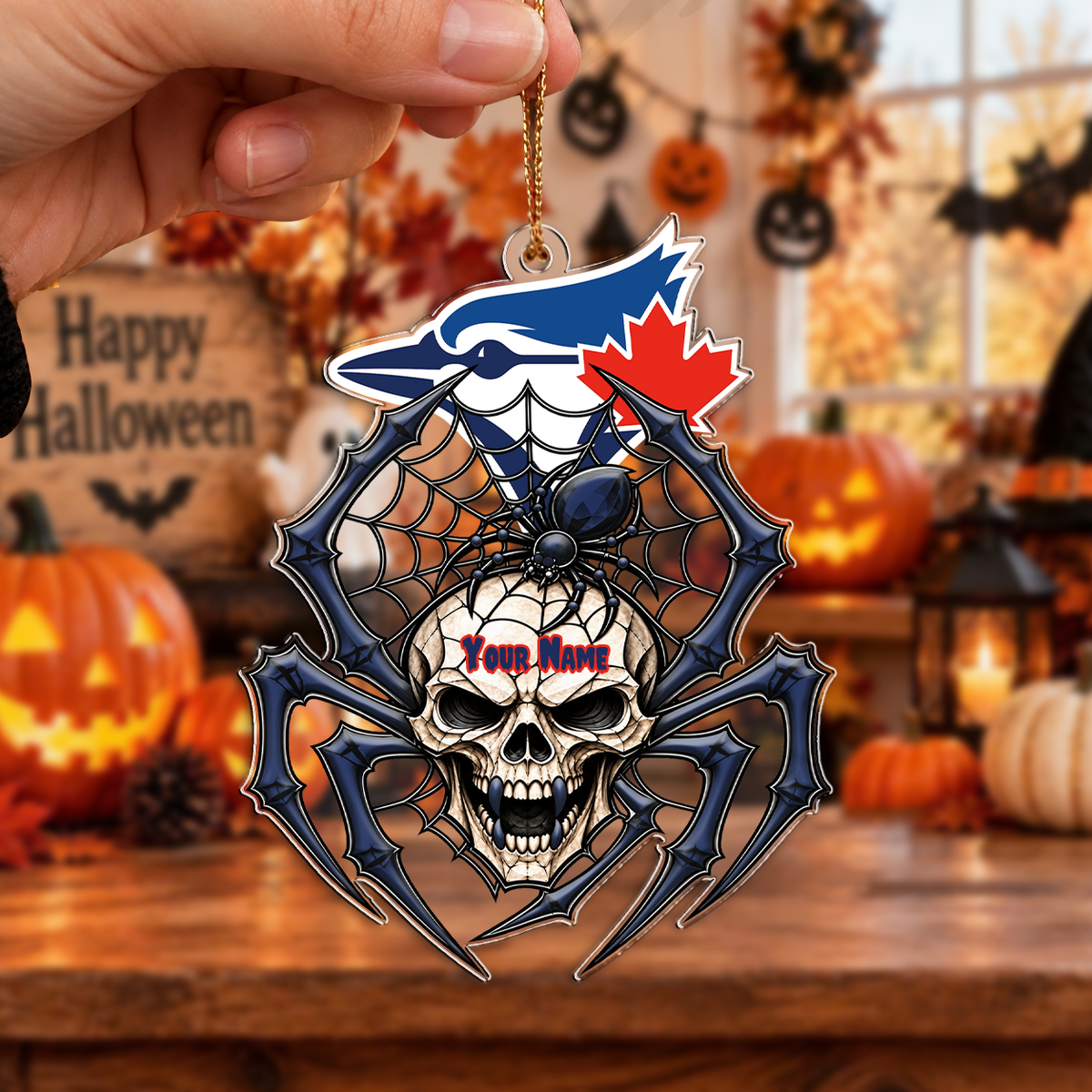 FINAL SALE - NEW CUSTOMIZED MLB12 TBJ TORONTO BLUE JAYS HALLOWEEN ACRYLIC ORNAMENT