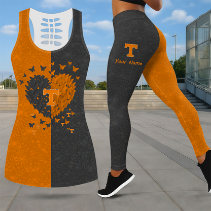 LIMITED EDITION - NEW CUSTOMIZED NCAA CWS12 TNV TENNESSEE VOLUNTEERS LEGGINGS & HOLLOW TANK TOP SET