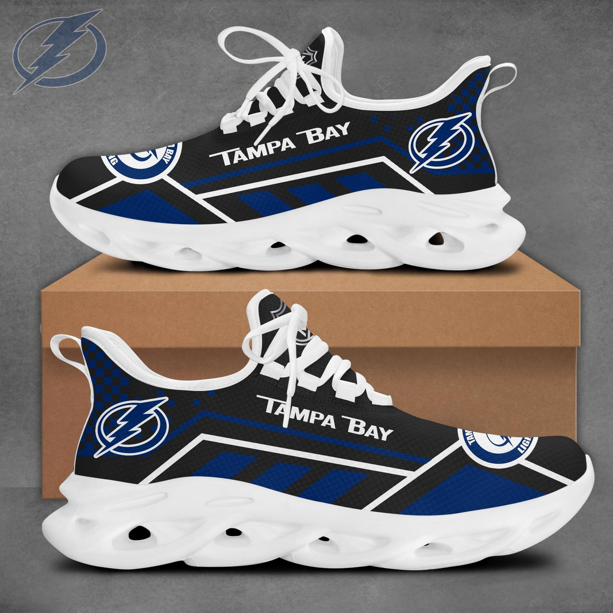 LIMITED EDITION - NEW CUSTOMIZED NHL12 TPL TAMPA BAY LIGHTNING CLUNKY SNEAKERS