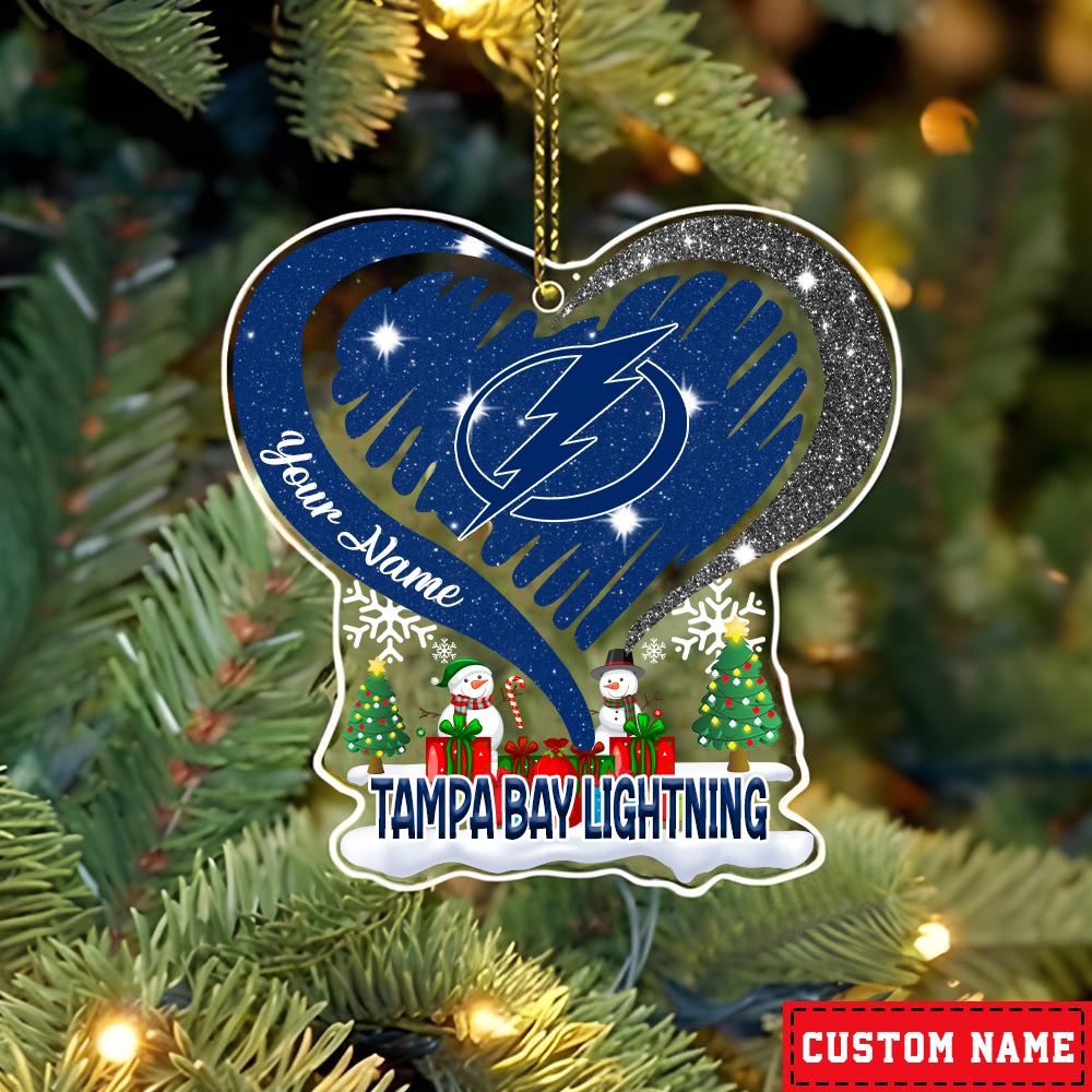 LIMITED EDITION - NEW CUSTOMIZED NHL12 TPL TAMPA BAY LIGHTNING CHRISTMAS ACRYLIC ORNAMENT