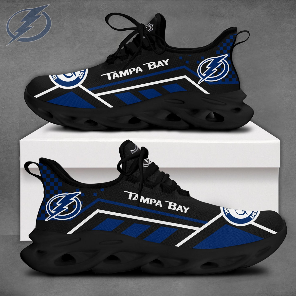 LIMITED EDITION - NEW CUSTOMIZED NHL12 TPL TAMPA BAY LIGHTNING CLUNKY SNEAKERS