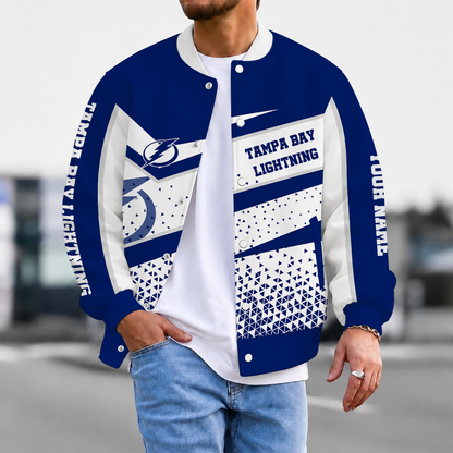 LIMITED EDITION - NEW CUSTOMIZED NHL12 TPL TAMPA BAY LIGHTNING SATIN VARSITY JACKET & BASEBALL JACKET