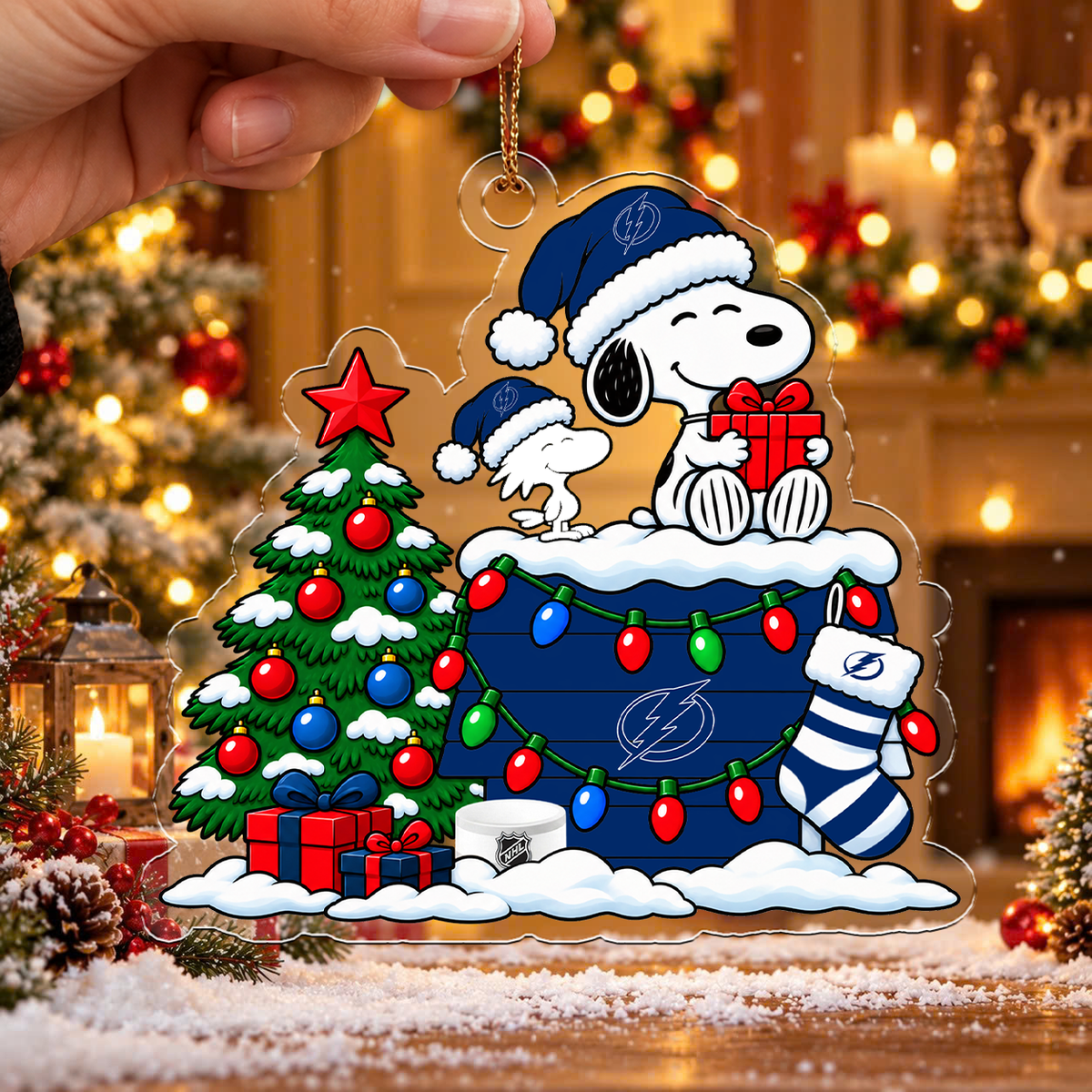 FLASH SALE - NEW CUSTOMIZED NHL12 TPL TAMPA BAY LIGHTNING CHRISTMAS ACRYLIC ORNAMENT