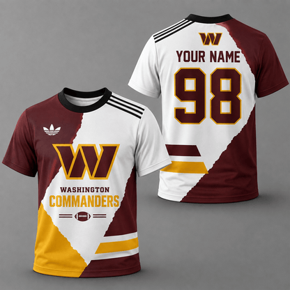 ELITE EDITION - NEW CUSTOMIZED NFL12 WTC WASHINGTON COMMANDERS T-SHIRTS, POLO SHIRT & ZIP POLO SHIRT