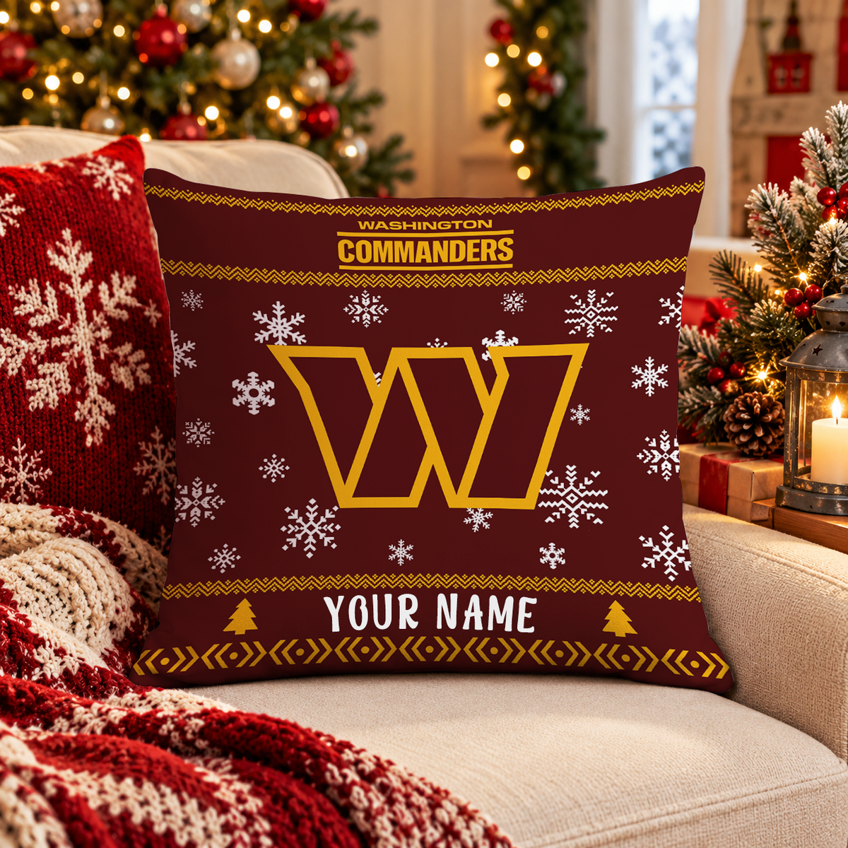 FINAL SALE - NEW PERSONALIZED NFL12 WTC WASHINGTON COMMANDERS PILLOW CASE