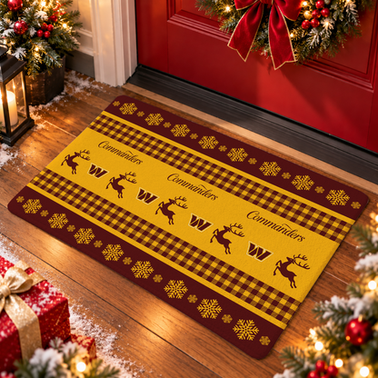 ELITE EDITION - NEW CUSTOMIZED NFL12 WTC WASHINGTON COMMANDERS WATER-ABSORBENT FLOOR MAT