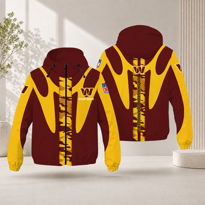 SPECIAL EDITION - NEW CUSTOMIZED NFL12 WTC WASHINGTON COMMANDERS WINDBREAKER JACKET