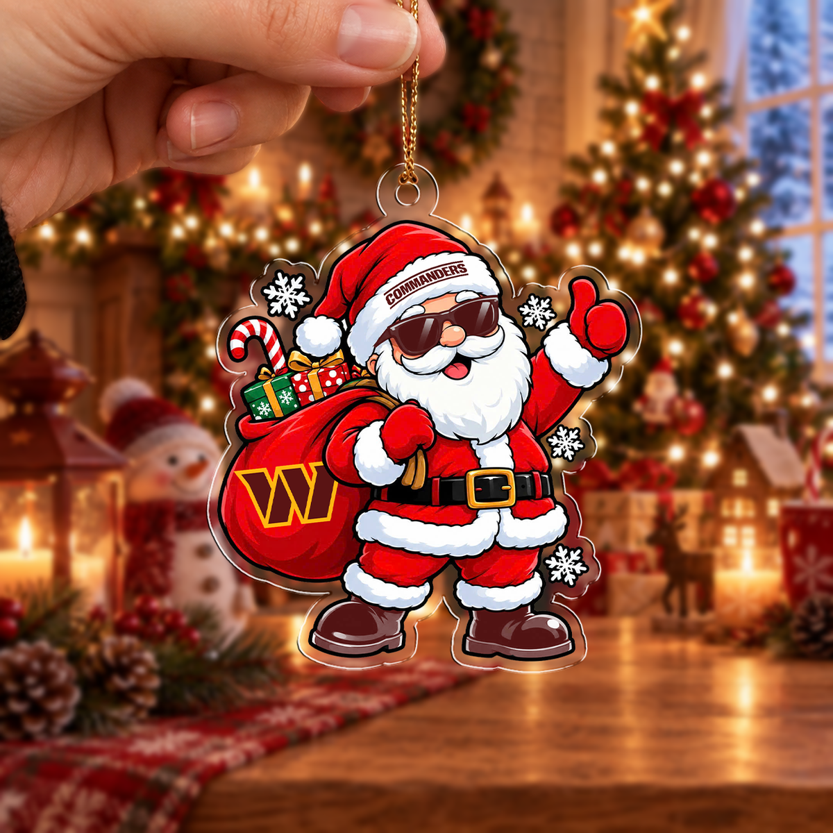 LIMITED EDITION - NEW CUSTOMIZED NFL12 WTC WASHINGTON COMMANDERS ACRYLIC ORNAMENT
