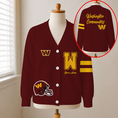 EXCLUSIVE EDITION - NEW CUSTOMIZED NFL12 WTC WASHINGTON COMMANDERS CARDIGAN