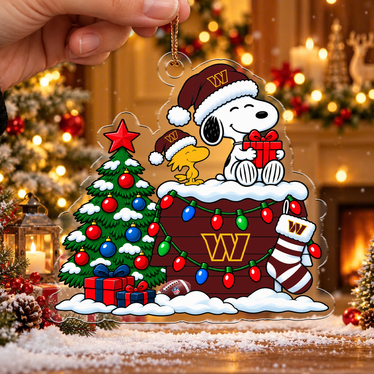 HOT DEAL - NEW CUSTOMIZED NFL12 WTC WASHINGTON COMMANDERS CHRISTMAS ACRYLIC ORNAMENT