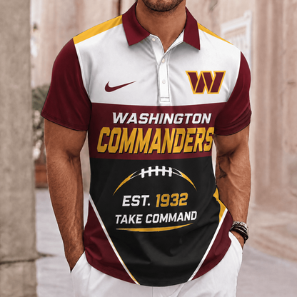 ELITE EDITION - NEW CUSTOMIZED NFL12 WTC WASHINGTON COMMANDERS POLO SHIRT, ZIP POLO SHIRT & T-SHIRTS
