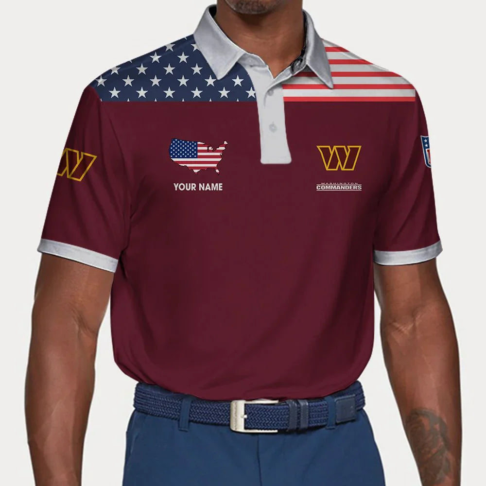 LIMITED EDITION - NEW CUSTOMIZED NFL12 WTC WASHINGTON COMMANDERS POLO SHIRT