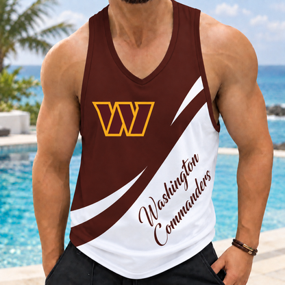 ELITE EDITION - NEW CUSTOMIZED NFL12 WTC WASHINGTON COMMANDERS MEN'S TANK TOP