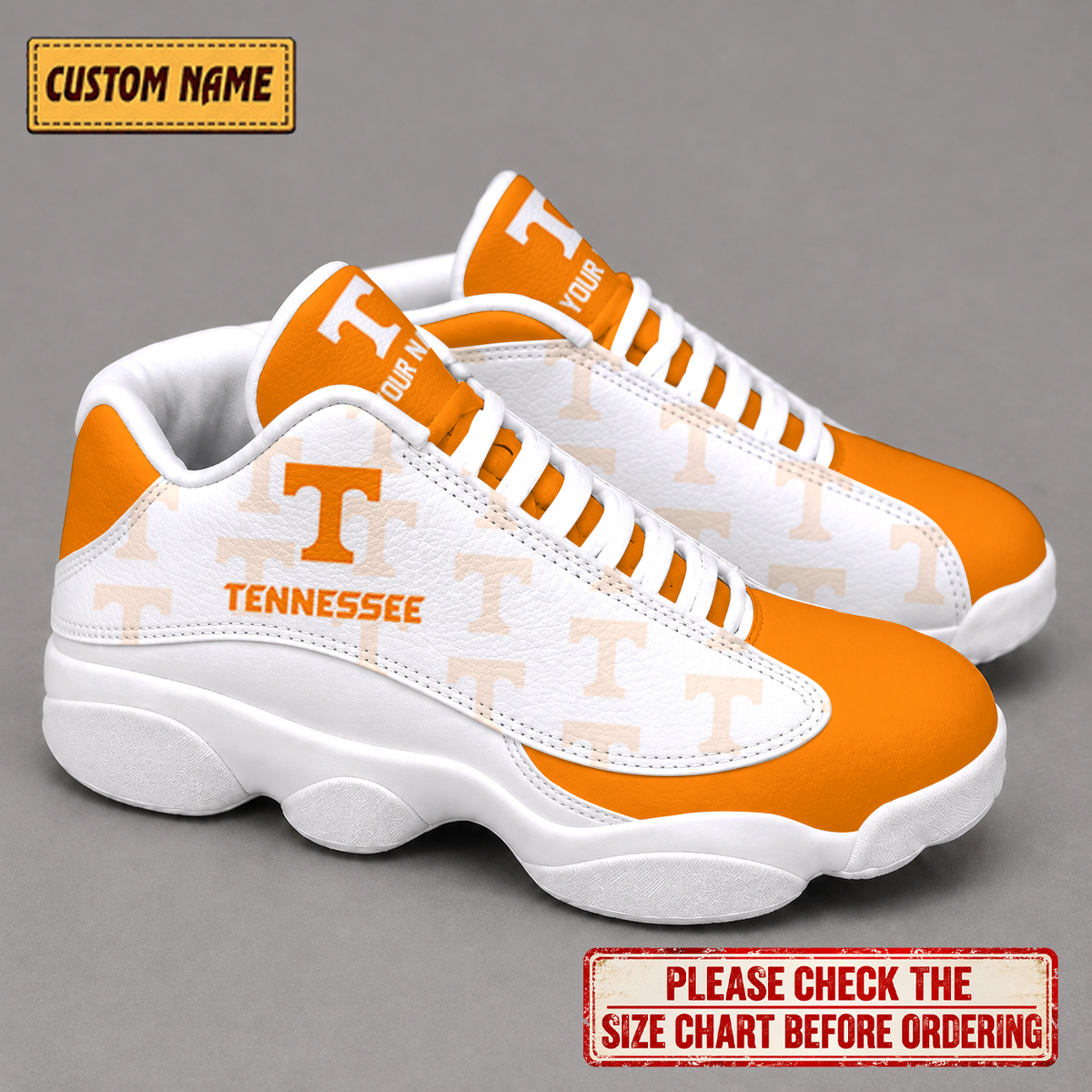 LIMITED EDITION - NEW CUSTOMIZED NCAA CWS12 TNV TENNESSEE VOLUNTEERS AIR JORDAN 13 LOW TOP SNEAKER