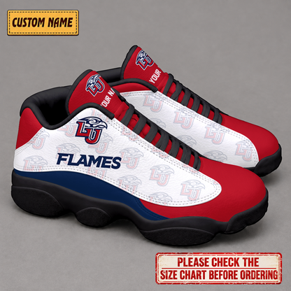 LIMITED EDITION - NEW CUSTOMIZED NCAA CFH12 LIF LIBERTY FLAMES LUXURY AIR JORDAN 13 LOW TOP SNEAKER