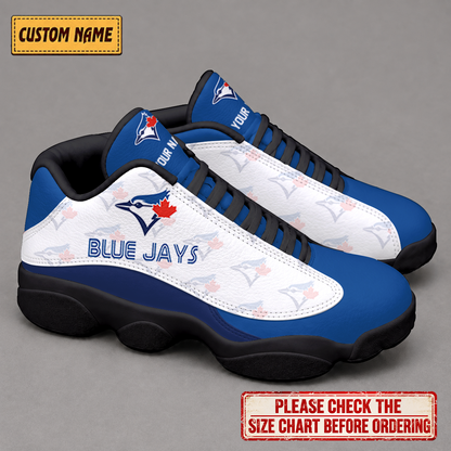 LIMITED EDITION - NEW CUSTOMIZED NFL12 TBJ TORONTO BLUE JAYS AIR JORDAN 13 LOW TOP SNEAKER