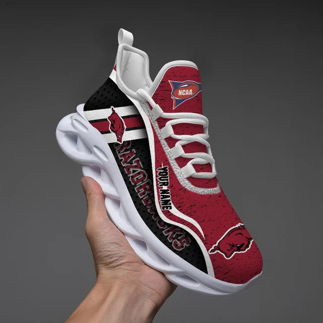HOT DEAL - NEW CUSTOMIZED NCAA FBS12 AKR ARKANSAS RAZORBACKS CLUNKY SNEAKERS