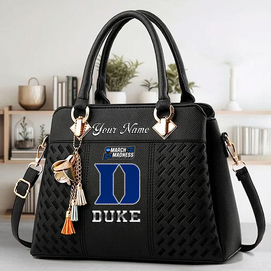 VIRAL EDITON - NEW CUSTOMIZED NCAA MAM12 DLD DL DEVILS ZIP HANDBAG MULTICOLOR