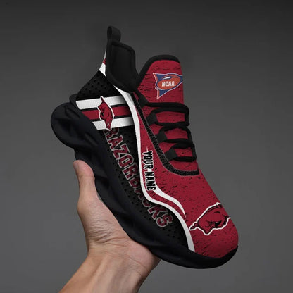 HOT DEAL - NEW CUSTOMIZED NCAA FBS12 AKR ARKANSAS RAZORBACKS CLUNKY SNEAKERS