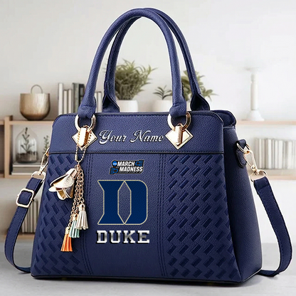 VIRAL EDITON - NEW CUSTOMIZED NCAA MAM12 DLD DL DEVILS ZIP HANDBAG MULTICOLOR