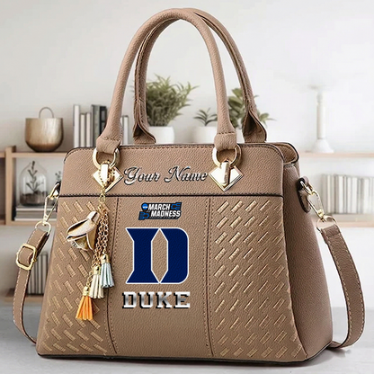 VIRAL EDITON - NEW CUSTOMIZED NCAA MAM12 DLD DL DEVILS ZIP HANDBAG MULTICOLOR