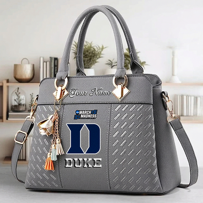 VIRAL EDITON - NEW CUSTOMIZED NCAA MAM12 DLD DL DEVILS ZIP HANDBAG MULTICOLOR