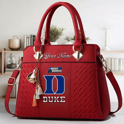 VIRAL EDITON - NEW CUSTOMIZED NCAA MAM12 DLD DL DEVILS ZIP HANDBAG MULTICOLOR