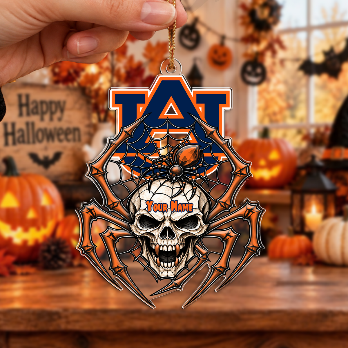 FINAL SALE - NEW CUSTOMIZED NCAA FBS13 ABT AUBURN TIGERS HALLOWEEN ACRYLIC ORNAMENT