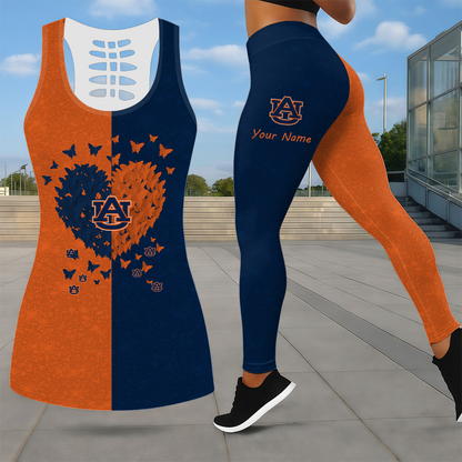LIMITED EDITION - NEW CUSTOMIZED NCAA FBS13 ABT AUBURN TIGERS LEGGINGS & HOLLOW TANK TOP SET