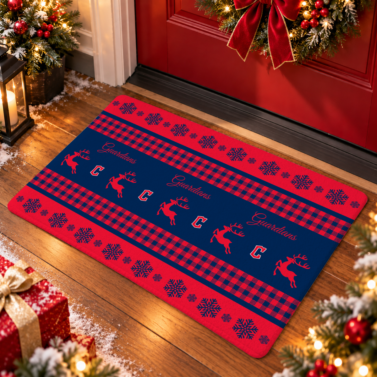 VIRAL EDITION - NEW CUSTOMIZED MLB13 CGS CLEVELAND GUARDIANS WATER-ABSORBENT FLOOR MAT