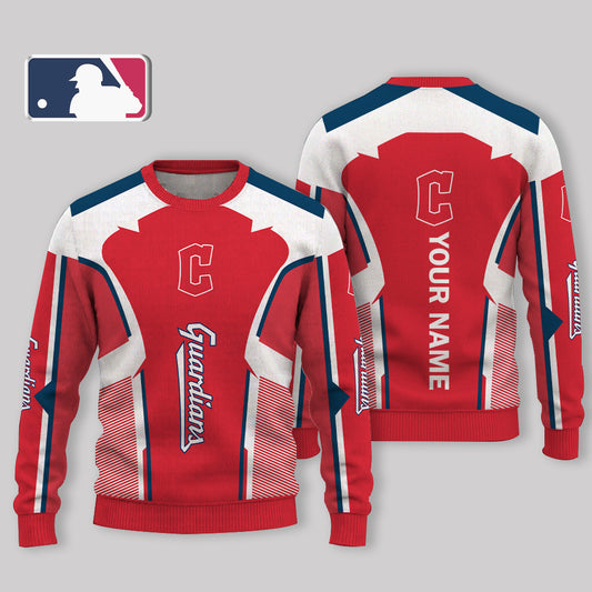 LIMITED EDITION - NEW CUSTOMIZED MLB13 CGS CLEVELAND GUARDIANS UGLY SWEATER