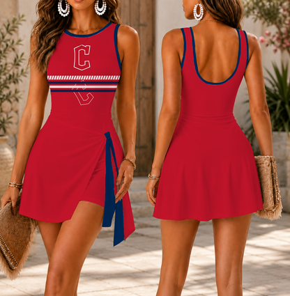 VIRAL EDITION - NEW CUSTOMIZED MLB13 CGS CLEVELAND GUARDIANS WOMEN'S SUMMER SKORT DRESS