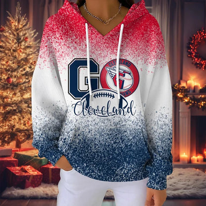 LIMITED EDITION - NEW CUSTOMIZED MLB13 CGS CLEVELAND GUARDIANS RIBBED HOODIE & SWEATSHIRT