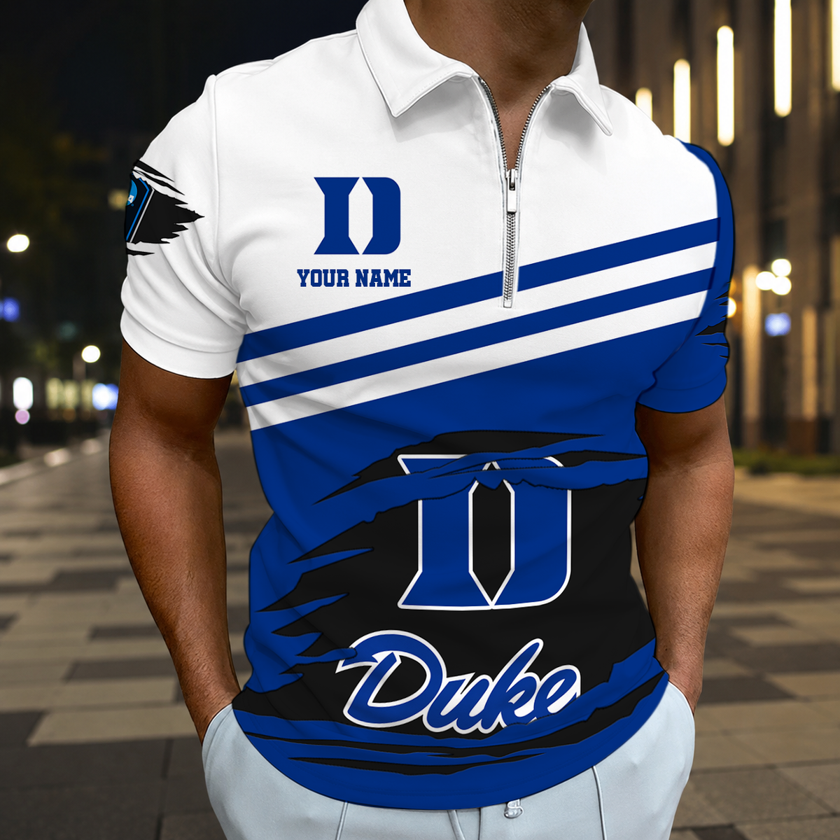 VIRAL EDITION - NEW CUSTOMIZED NCAA CFH13 DLD DUKE BLUE DEVILS POLO SHIRT, ZIP POLO SHIRT & T-SHIRTS