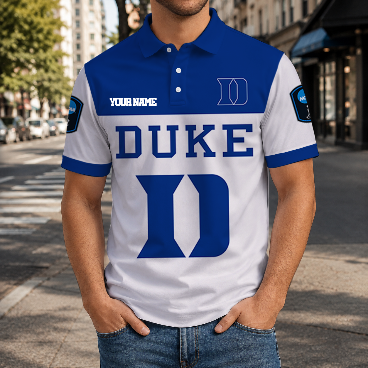 VIRAL EDITION - NEW CUSTOMIZED NCAA CFH13 DLD DUKE BLUE DEVILS POLO SHIRT, ZIP POLO SHIRT & T-SHIRTS