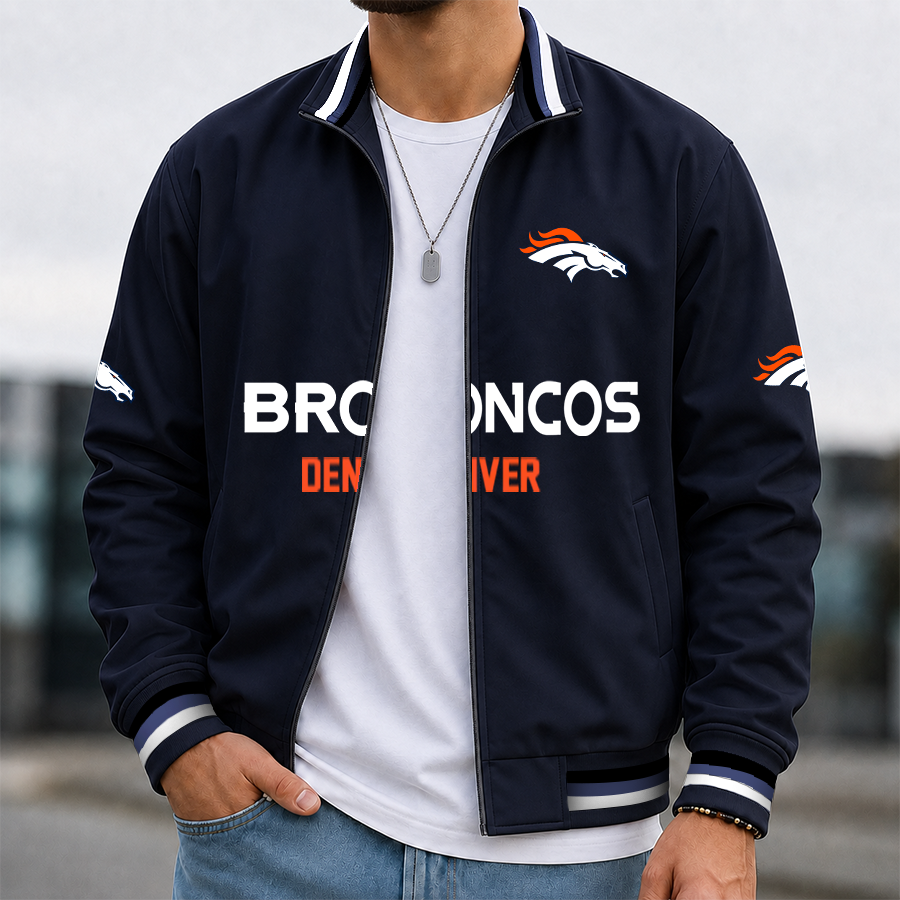 [SPECIAL OFFER] NEW CUSTOMIZED NFL13 DVB DENVER BRONCOS MEN'S CASUAL JACKET