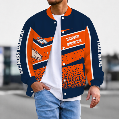 LIMITED EDITION - NEW CUSTOMIZED NFL13 DVB DENVER BRONCOS SATIN VARSITY & BASEBALL JACKET