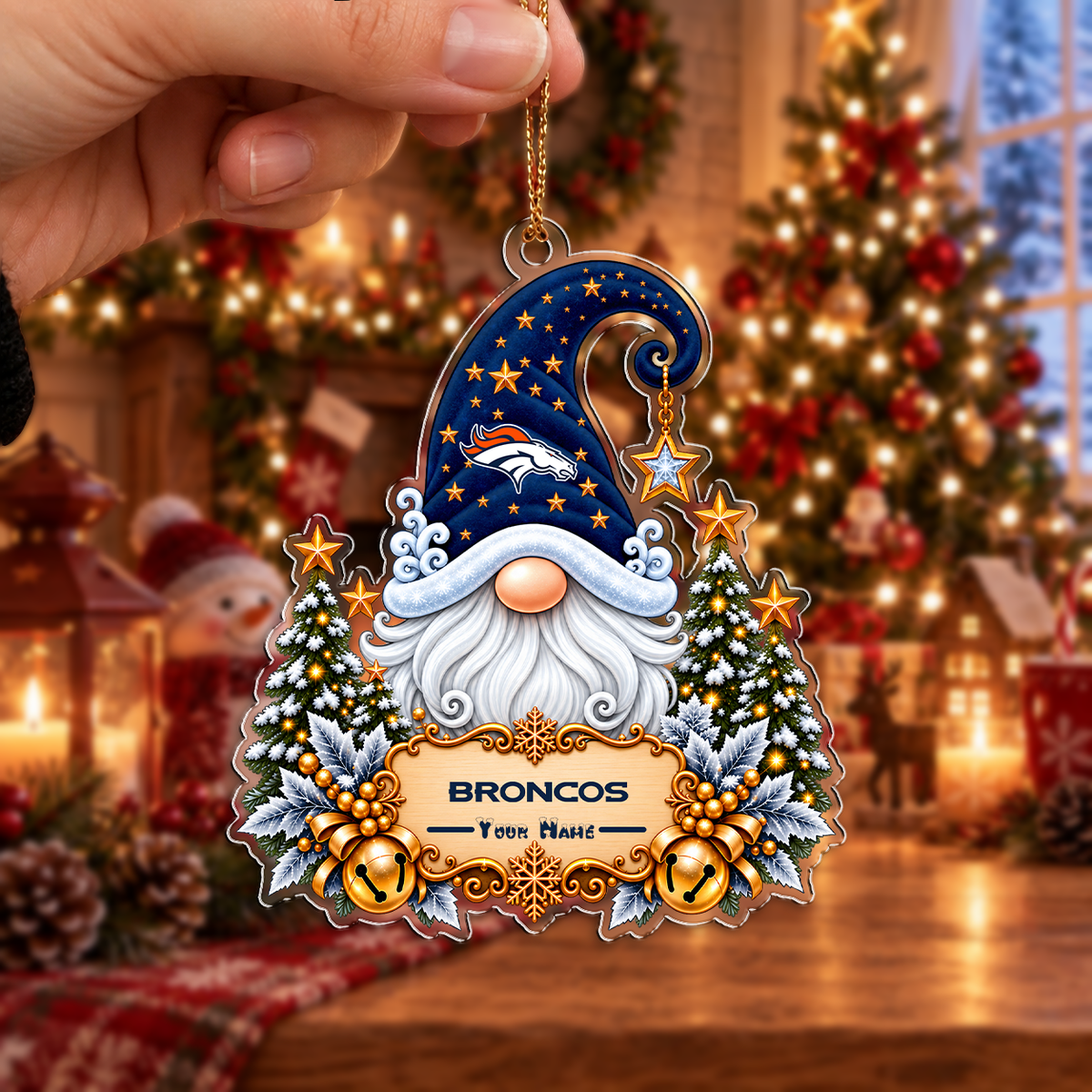 LIMITED EDITION - NEW CUSTOMIZED NFL13 DVB DENVER BRONCOS CHRISTMAS ACRYLIC ORNAMENT