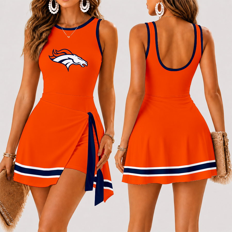 [SPECIAL OFFER] NEW CUSTOMIZED NFL13 DVB DENVER BRONCOS WOMEN'S SUMMER SKORT DRESS