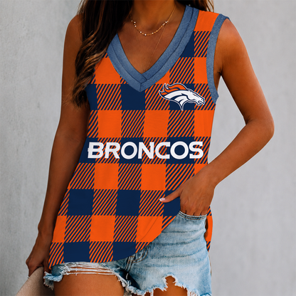 LIMITED EDITION - NEW CUSTOMIZED NFL13 DVB DENVER BRONCOS WOMEN'S V-NECK TANK TOP