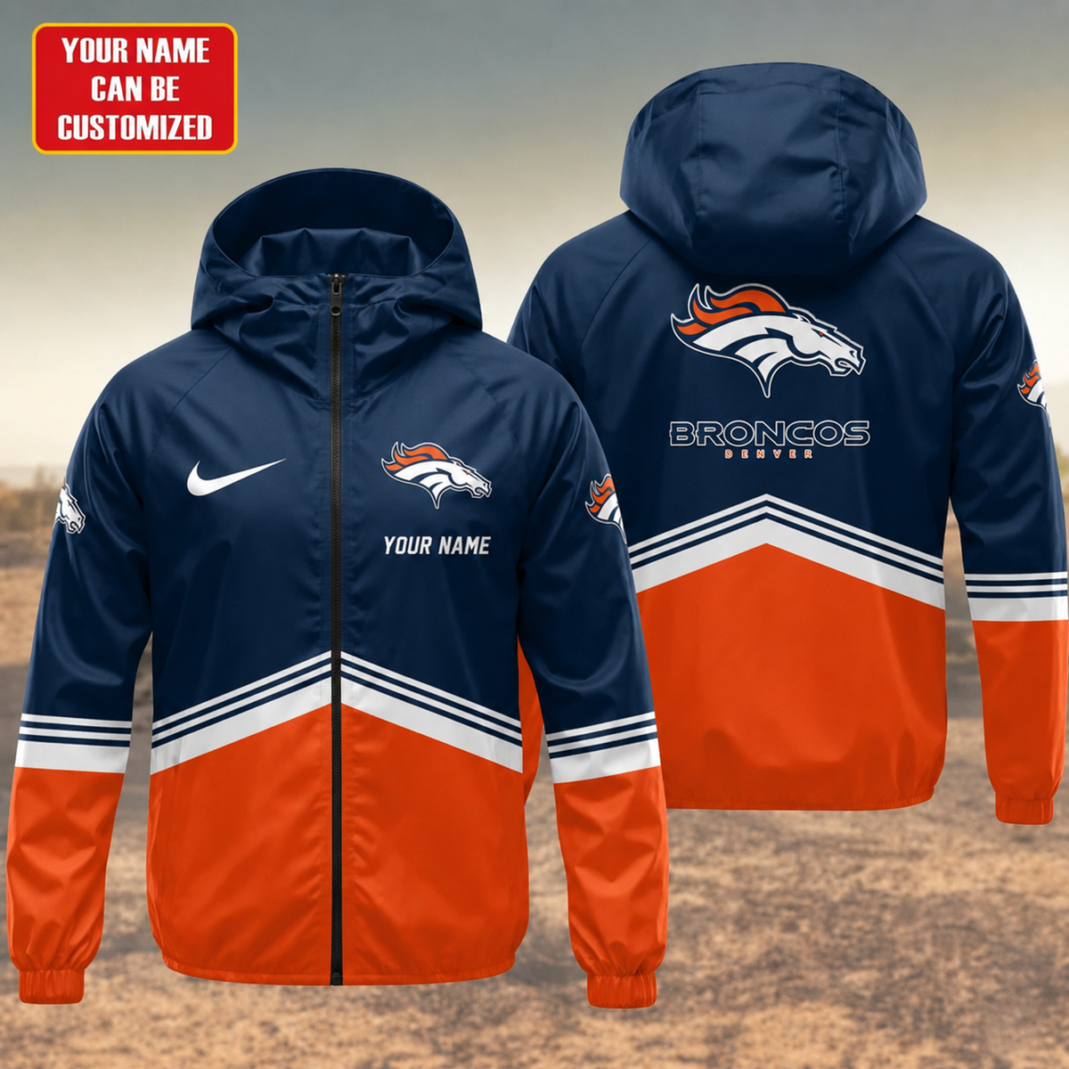 LIMITED EDITION - NEW CUSTOMIZED NFL13 DVB DENVER BRONCOS UNISEX WINDBREAKER JACKET