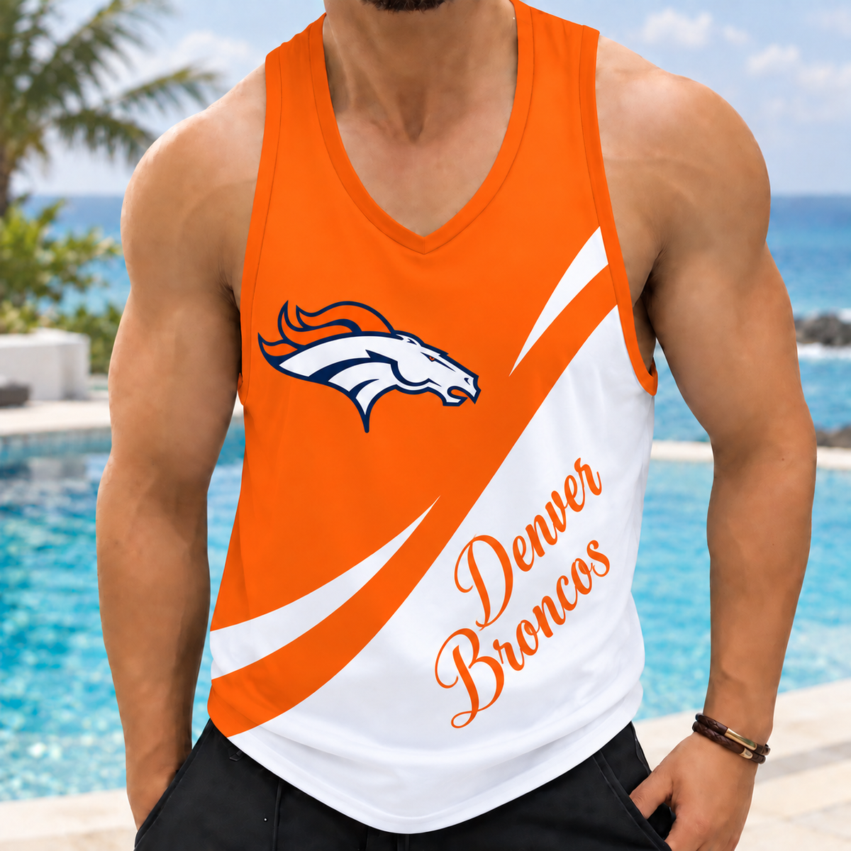 ELITE EDITION - NEW CUSTOMIZED NFL13 DVB DENVER BRONCOS MEN'S TANK TOP