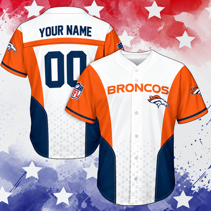 VIRAL EDITION - NEW CUSTOMIZED NFL13 DVB DENVER BRONCOS BASEBALL JERSEY