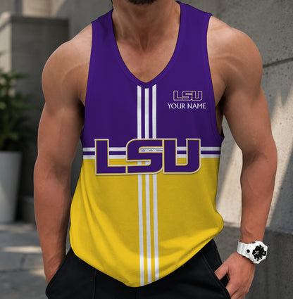 EXCLUSIVE EDTION - NEW CUSTOMIZED NCAA MAM13 LST LSU TIGERS STRAPPY UNISEX TANK TOP