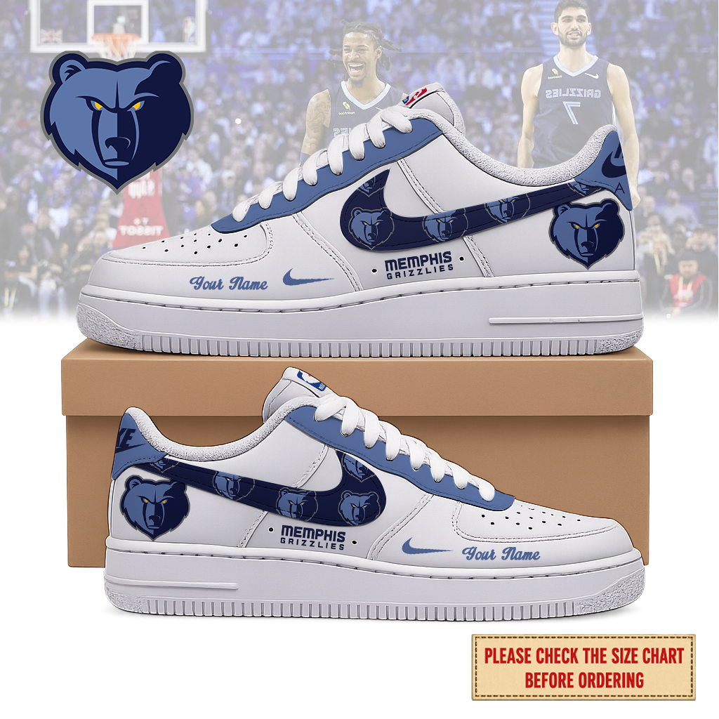 EXCLUSIVE EDITION - NEW CUSTOMIZED NBA13 MGR MEMPHIS GRIZZLIES AF1 SNEAKERS
