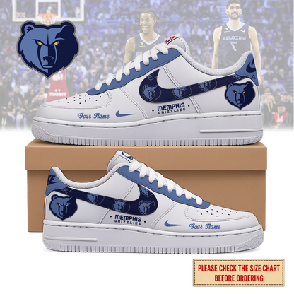 EXCLUSIVE EDITION - NEW CUSTOMIZED NBA13 MGR MEMPHIS GRIZZLIES AF1 SNEAKERS