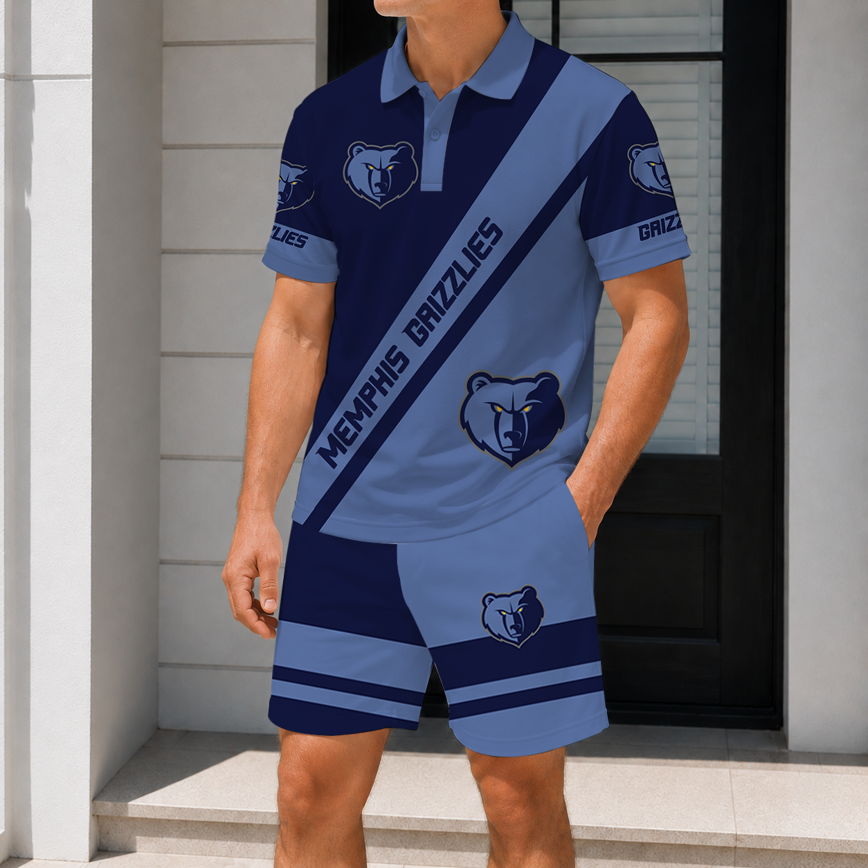FINAL SALE - NEW CUSTOMIZED NBA13 MGR MEMPHIS GRIZZLIES POLO SHIRT & SHORT PANTS SET