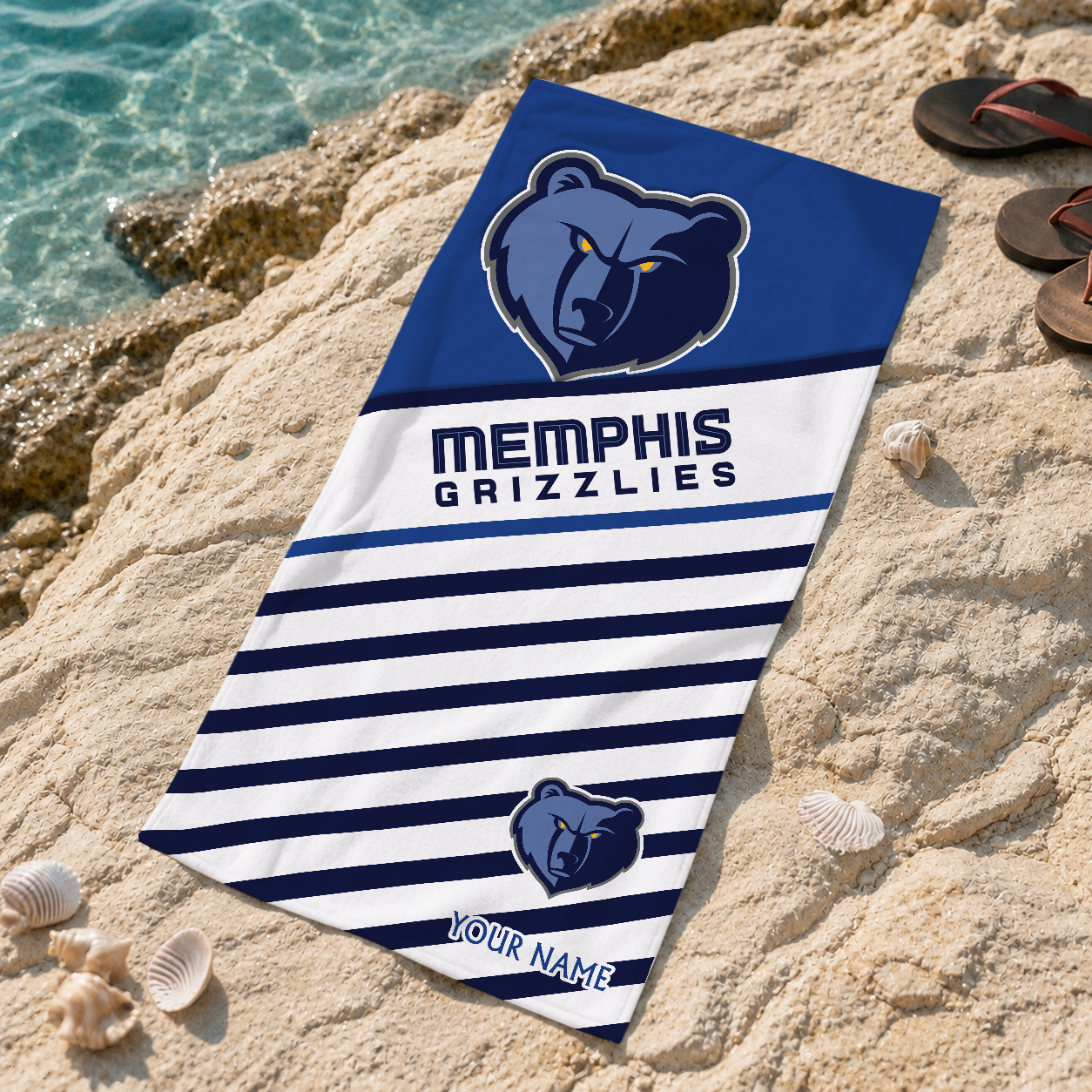 FINAL SALE - NEW CUSTOMIZED NBA13 MGR MEMPHIS GRIZZLIES BEACH TOWEL FOR FAN
