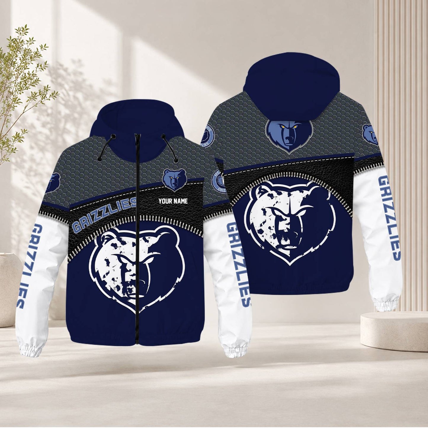 FLASH SALE - NEW CUSTOMIZED NBA13 MGR MEMPHIS GRIZZLIES WINDBREAKER JACKET